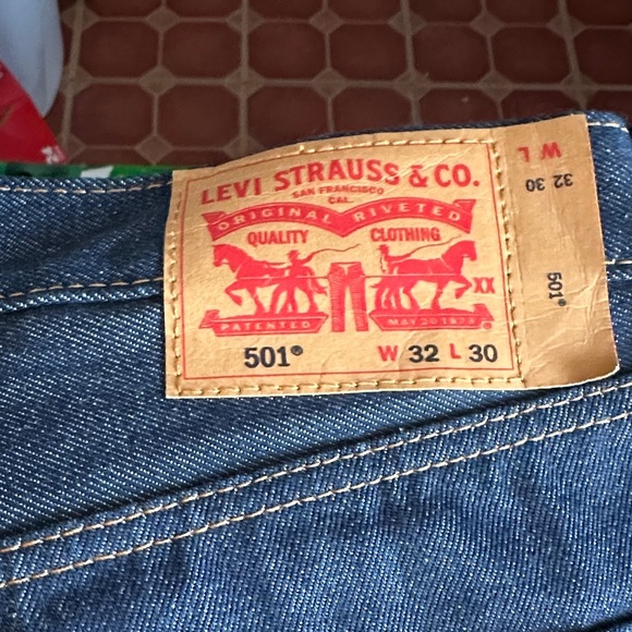 Levi's Dark Blue Straight Jeans - Picture 3 of 5